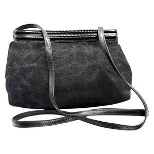 VTG BARBARA BOLAN Women's Black Classic Brocade Evening Crossbody Bag